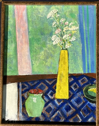 GASSER R. Nature morte. Huile sur toile datée...