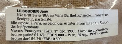 JANE LE SOUDIER. 2 études d'oiseaux dont...