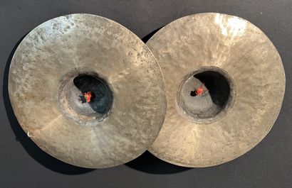 Cymbales gong ancienne chinoise en cuivr...