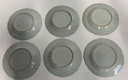 CHINE - XVIIIème - Ensemble de 6 assiettes...