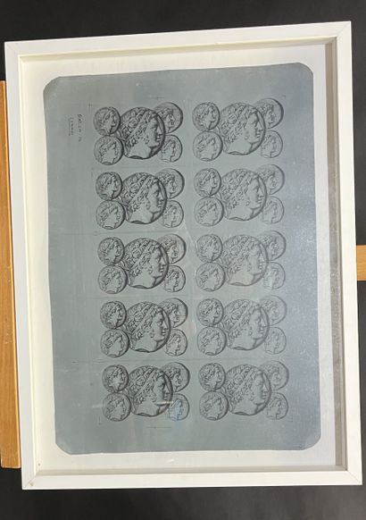FORNASETTI. Grande planche de zinc réalisée...