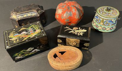 Collection de boites à thé , boite à musique...