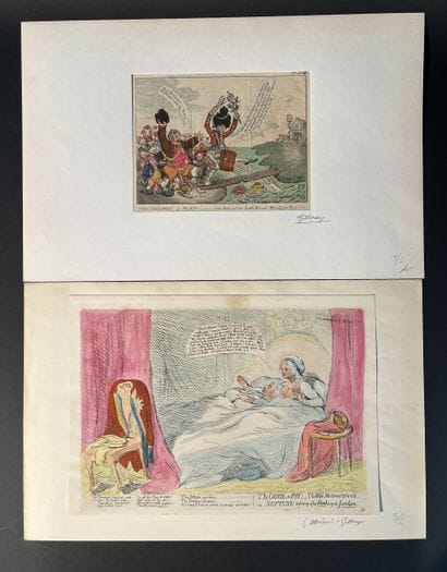 GILLRAY, James. A set of 8 satirical engravings...