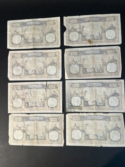 Billets de Banque. France. Ensemble de 8...