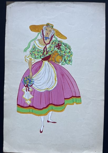 MARTINEZ, George. Operetta. 2 gouaches and...