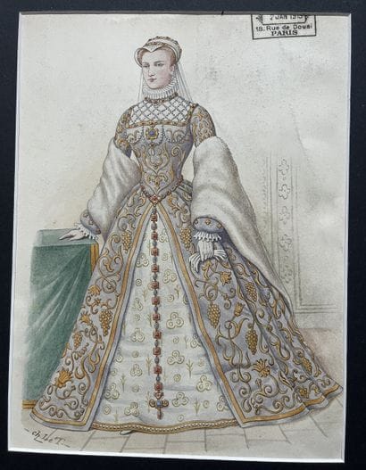 LETOURNEUR, Charles. Costume design dated...