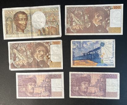 Billets de Banque. France. Ensemble de 6...