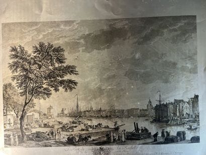 Zinc plate for an engraving depicting a view...