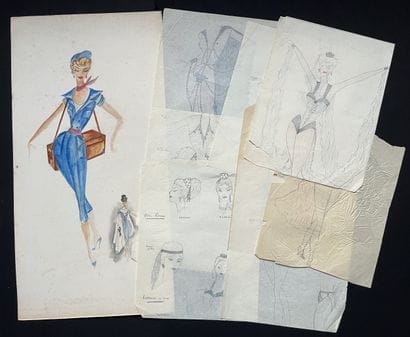 MUSIC HALL. Set of 4 gouache paintings of...