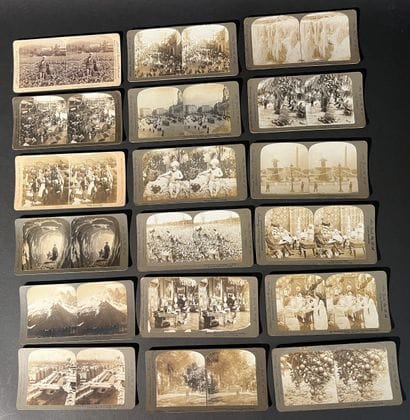 Collection de 36 cartes stéréoscopique du...