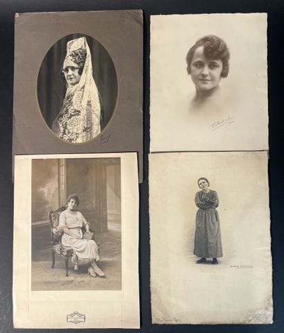 Photographs. 17 photographs of theater actresses...