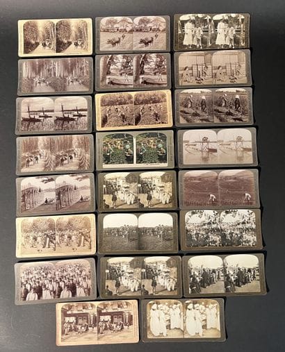 Collection de 41 cartes stéréoscopique du...