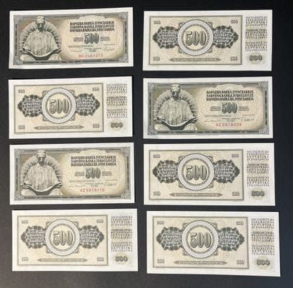 Billets de Banque. Ensemble de 8 billets...