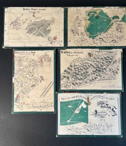 5 plates from the Brunelière Rally dated...