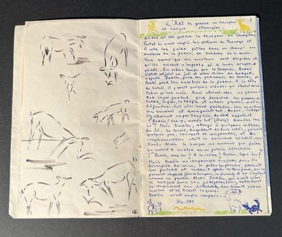 Livret amicorum manuscrit avec plusieurs...