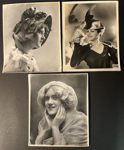 PHOTOGRAPHS. 3 photos of an actress from...