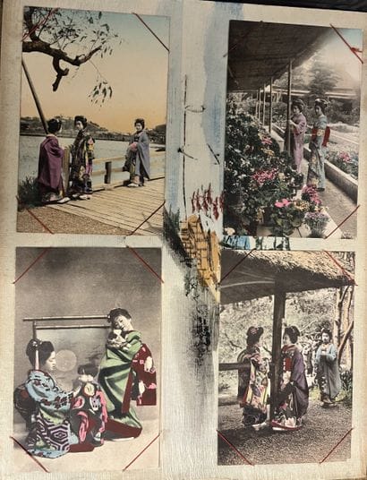 Grand Album en laque vers 1900 entièrement...