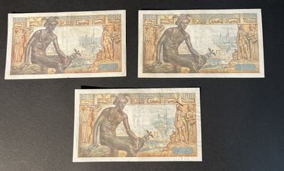 Billets de Banque. France. Ensemble de 3...