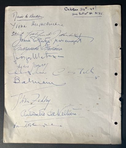 Page d'un livre d'or recto-verso in-folio...