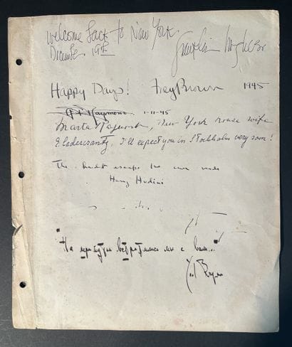Page d'un livre d'or recto-verso in-folio...