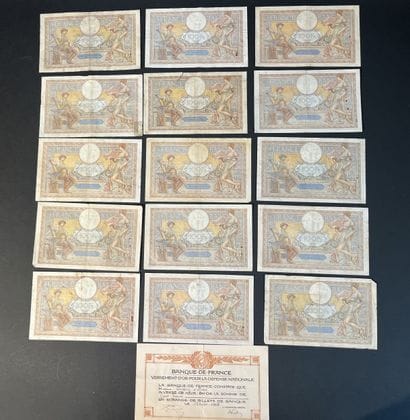 Billets de Banque. France. Ensemble de 15...