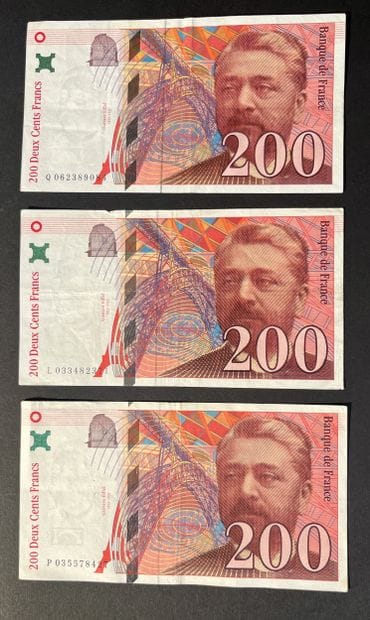 Billets de Banque. France. Ensemble de 3...