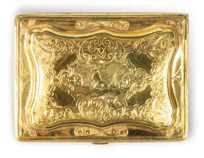 TABATIÈRE rectangulaire en vermeil montée...