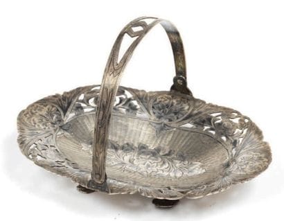 VIDE-POCHE en forme de panier en argent à...