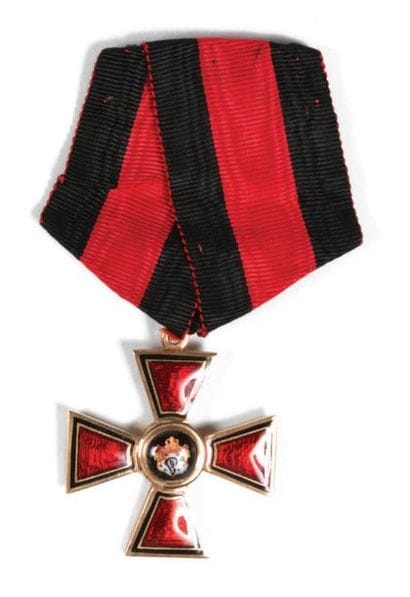 CROIX DE L'ORDRE SAINT WLADIMIR DE 4ÈME CLASSE...