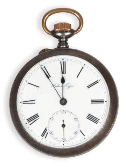 MONTRE À GOUSSET en argent, cadran émaillé...