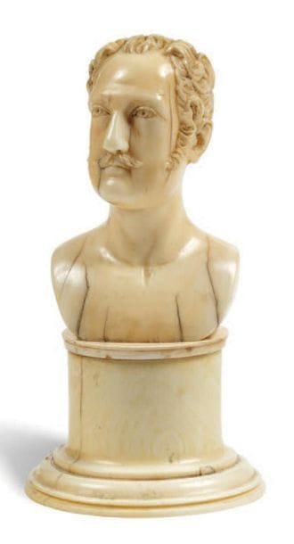 BUSTE DU TSAR NICOLAS IER en ivoire sculpté,...