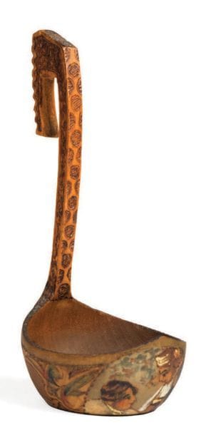 KOVCH FORMANT LOUCHE en bois sculpté et peint...