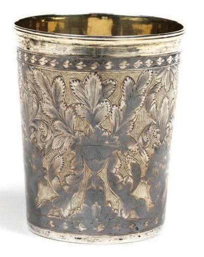 TIMBALE droite en vermeil 84 zolotniks (875...