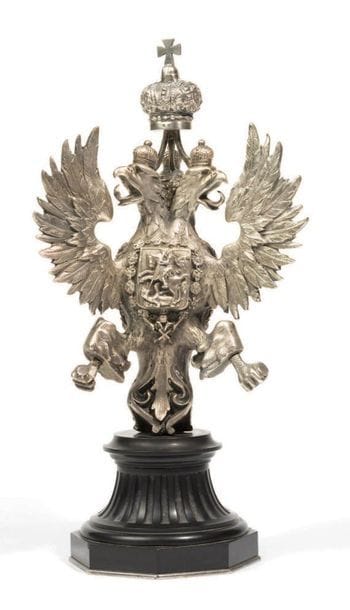 IMPORTANTE AIGLE IMPÉRIALE DE RUSSIE en argent...