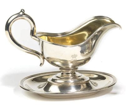 IMPORTANTE PAIRE DE SAUCIÈRES en argent 84...
