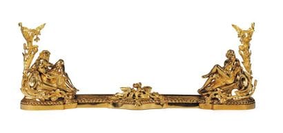 Barre de foyer en bronze doré à décor de...