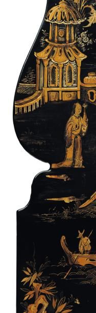 Miroir de goût néo-renaissance en ébène et...