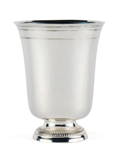 TIMBALE TULIPE en argent uni soulignée de...