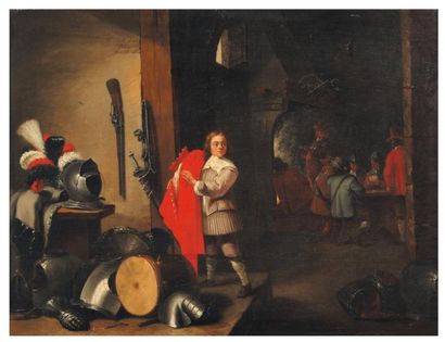 ATTRIBUÉ À ABRAHAM TENIERS (1629-1670)
Jeune...