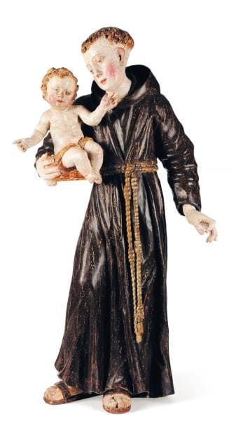 Saint Antoine de Padoue en bois sculpté,...