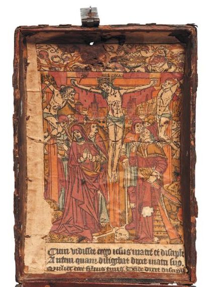 [COFFRET DE MESSAGER]. Crucifixion. Vers...