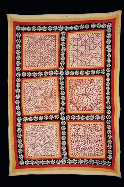 Textiles Kutch en coton et soie, à décor...