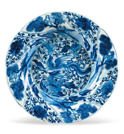 Assiette creuse en porcelaine bleu/blanc....