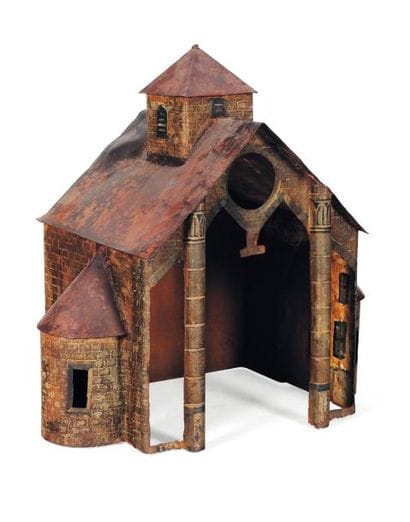 Maquette de Chapelle en tôle peinte ajourée...