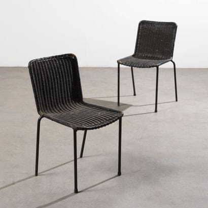 Mathieu MATÉGOT (1910-2001)
Paire de chaises
Rotin...