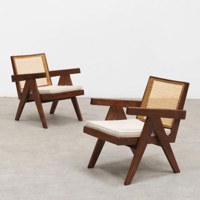 Pierre Jeanneret (1896-1967)
Paire de fauteuils...