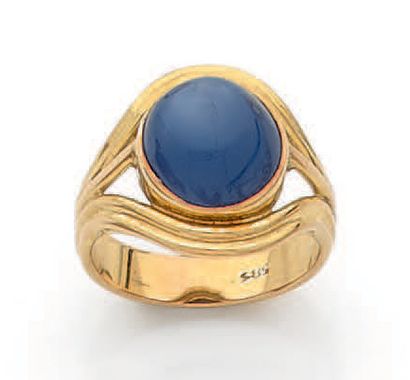 Bague en fils d'or jaune 14K (585) ornée...