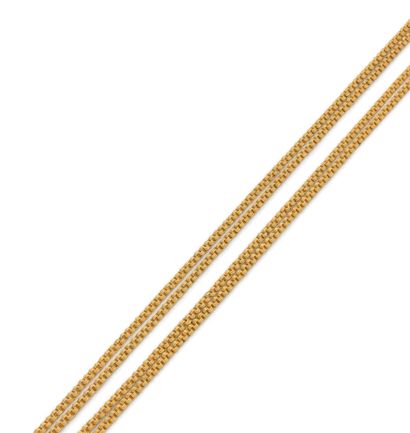 SAUTOIR en or 14 k (585) à maille Breguet...