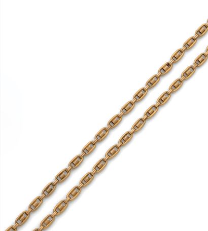 SAUTOIR en or 14k (585) à maille filigrane,...