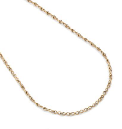 Chaine en or jaune et gris 14K (585) articulée...